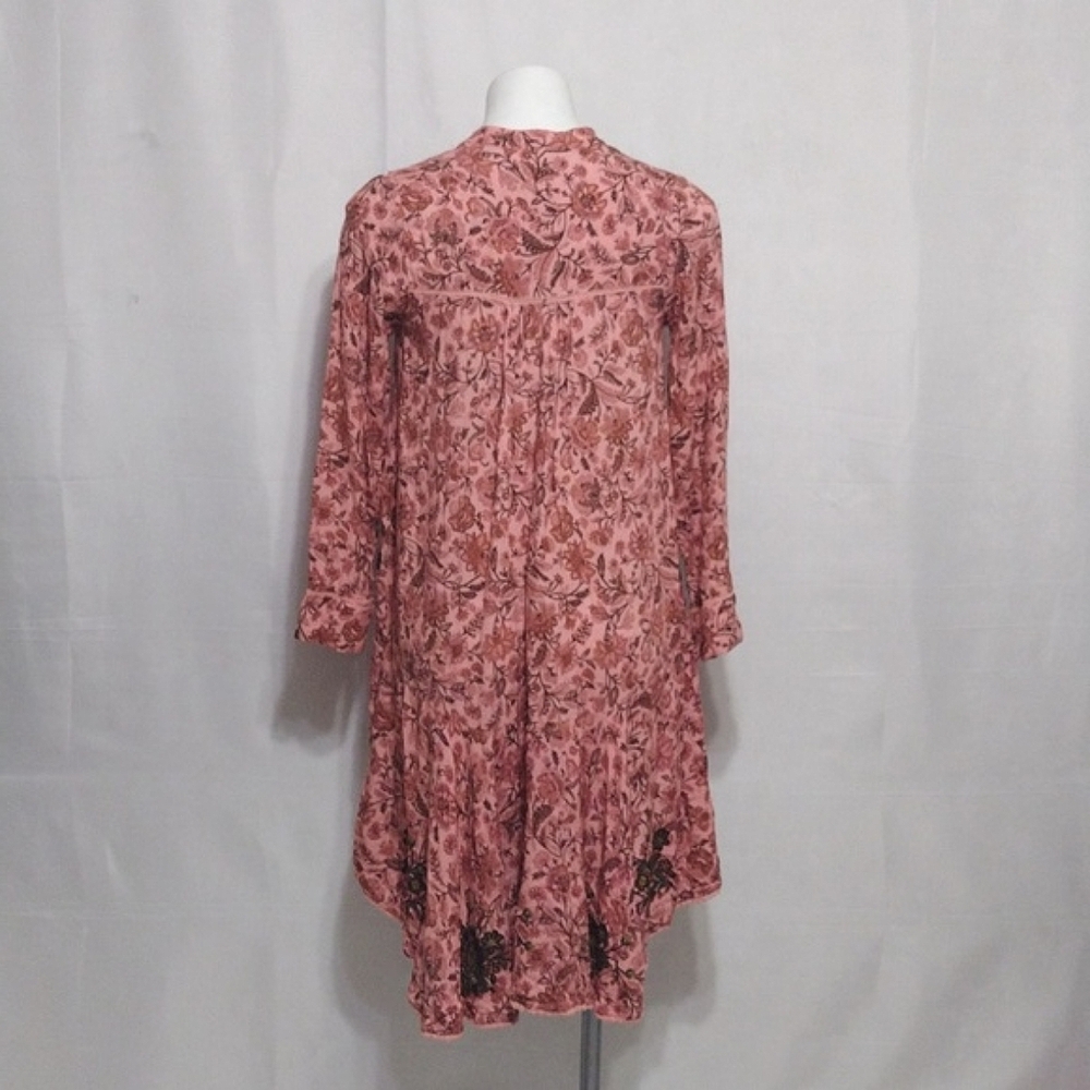 Ollari Anthropologie Embroidered Floral Oversized Flowy Boho Dress XXS - Picture 9 of 14